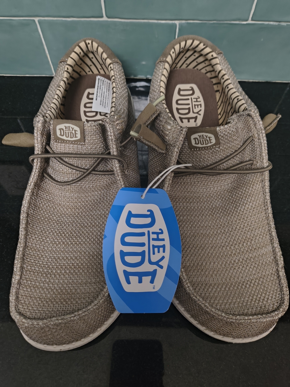 Hey Dude Wally Stretch Sox Tan Men's Casual Shoes Size 7 New With Tags